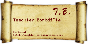 Teschler Borbála névjegykártya